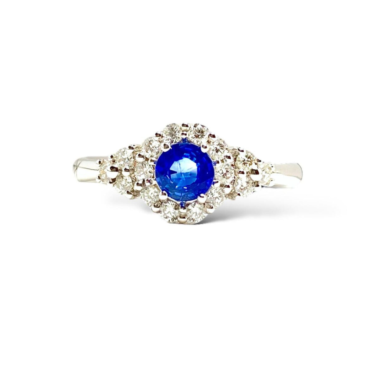 Anello Donna in Oro 18KT 18KT Recarlo con Zaffiro CT 0.49 e Diamanti