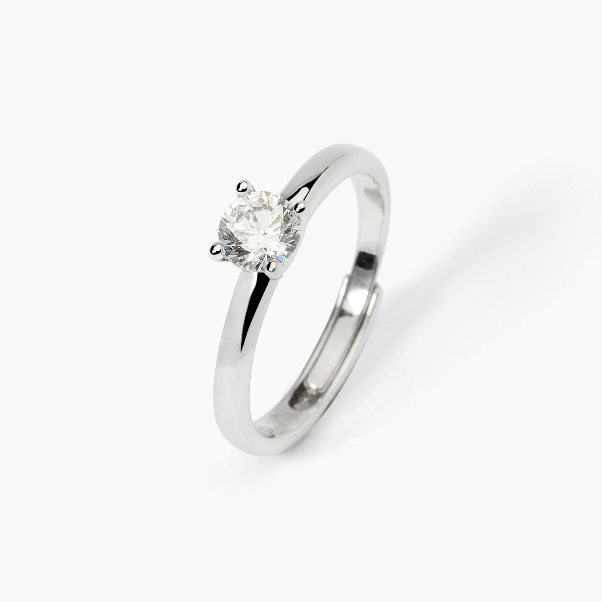 Anello Solitario Mabina in Argento e Zircone
