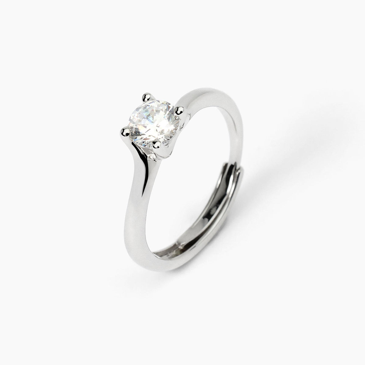 Anello Solitario Mabina in Argento e Zircone