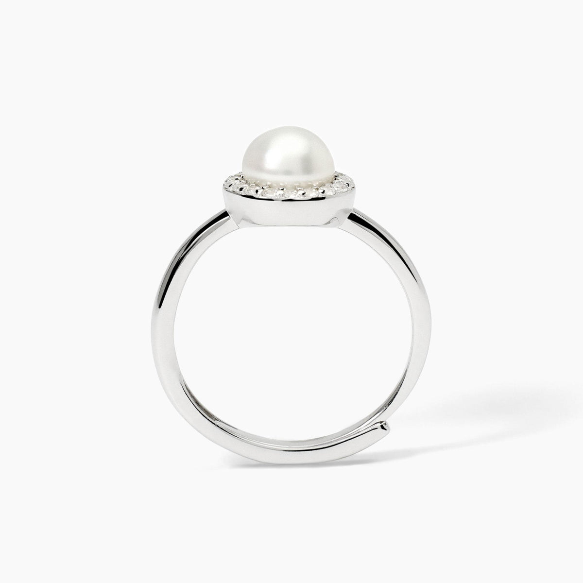Anello Donna Mabina in Argento con Zirconi e Perla