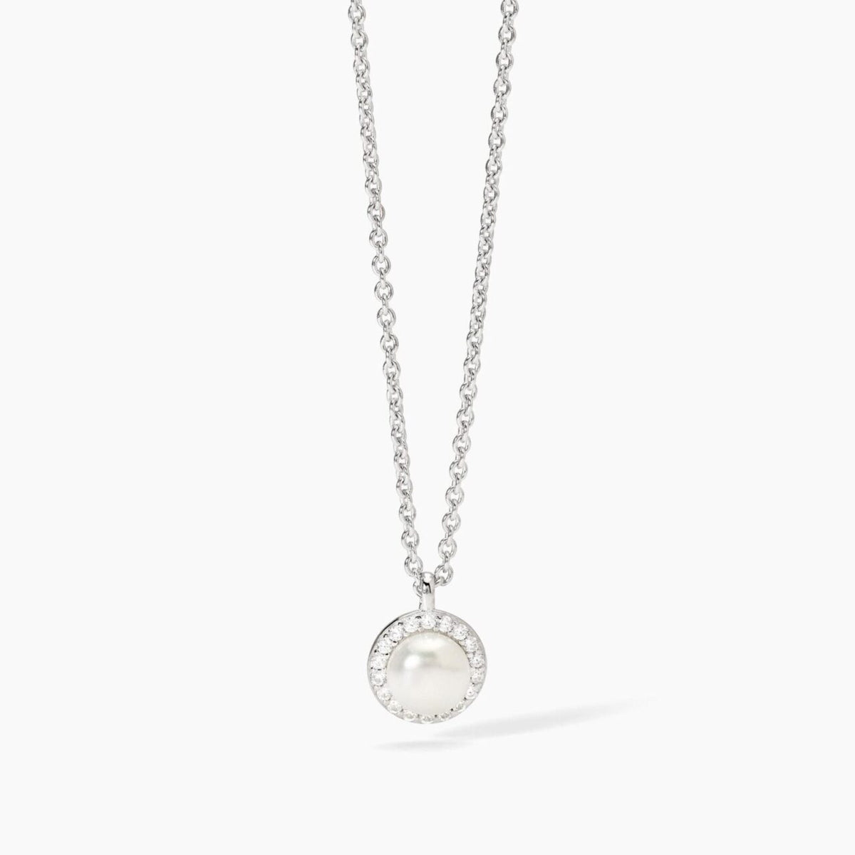 Collana Donna Mabina in Argento con Zirconi e Perla