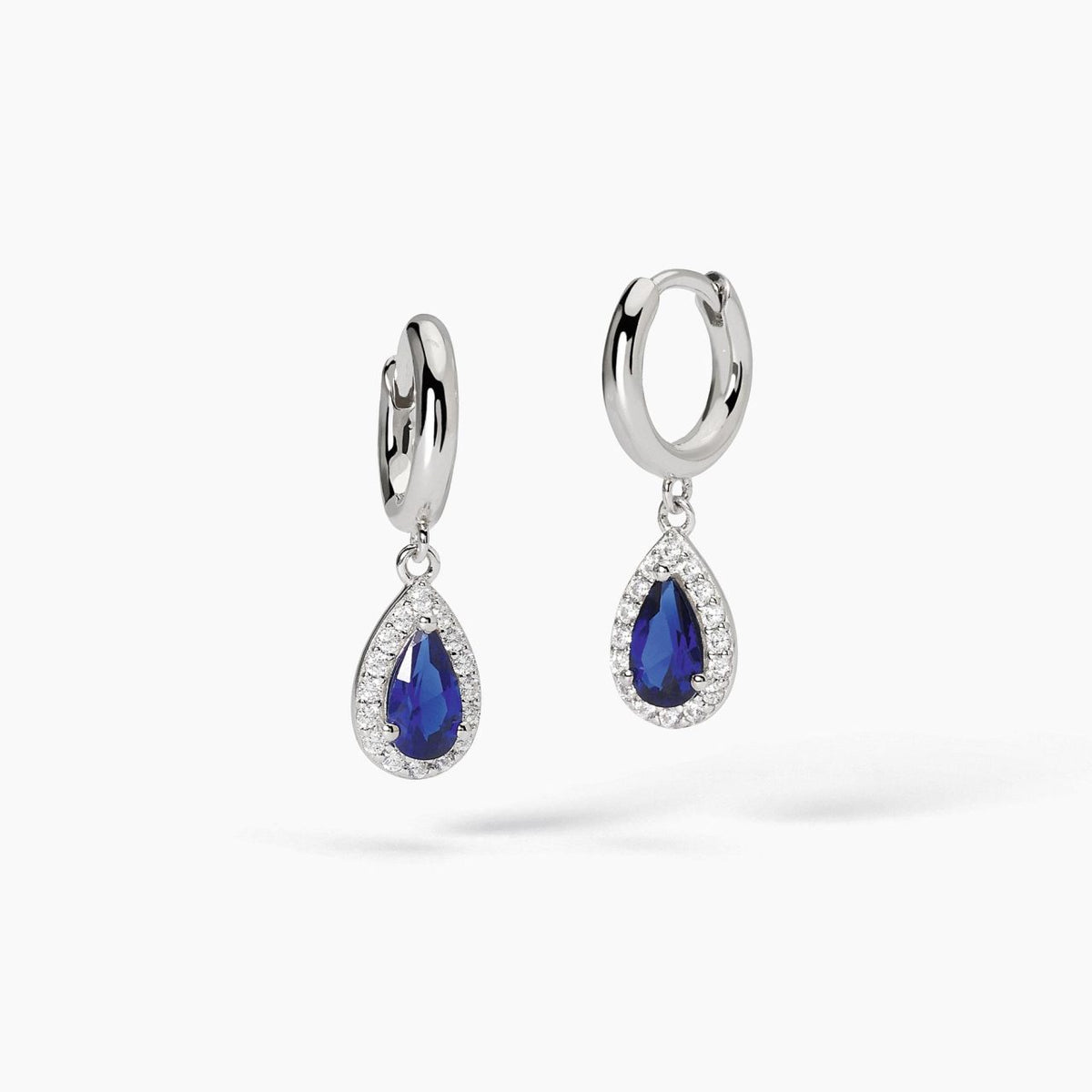 Orecchini a Cerchio con Pendente Mabina in Argento e Zirconi