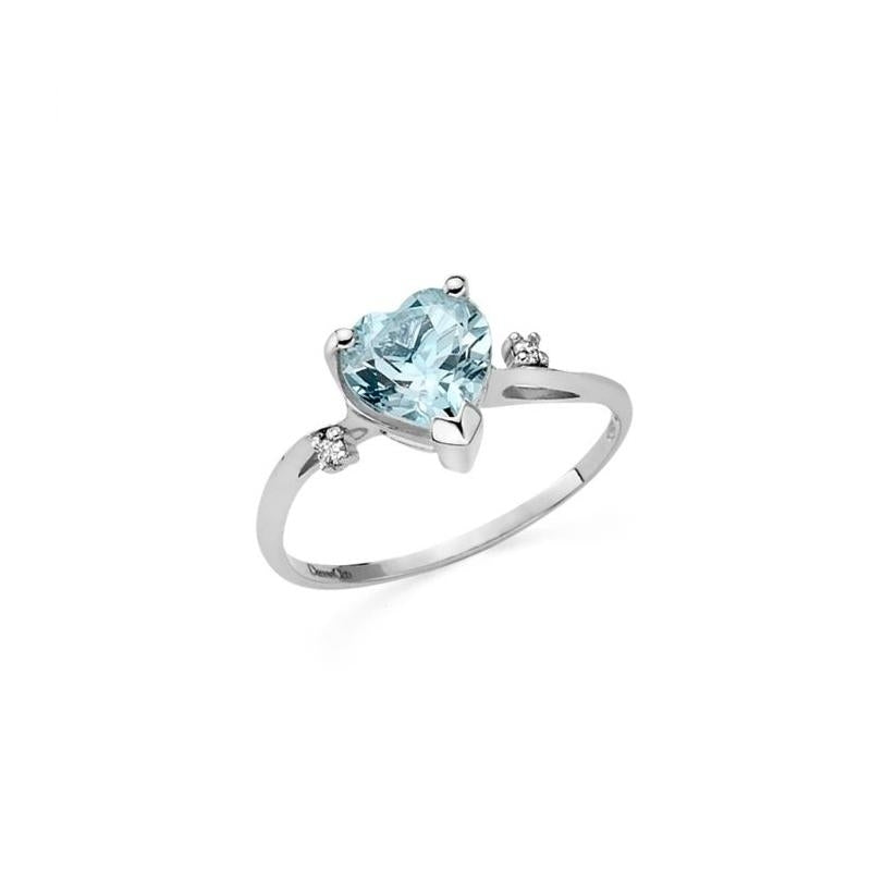Anello Donna Oro 18KT con Acquamarina e Diamanti