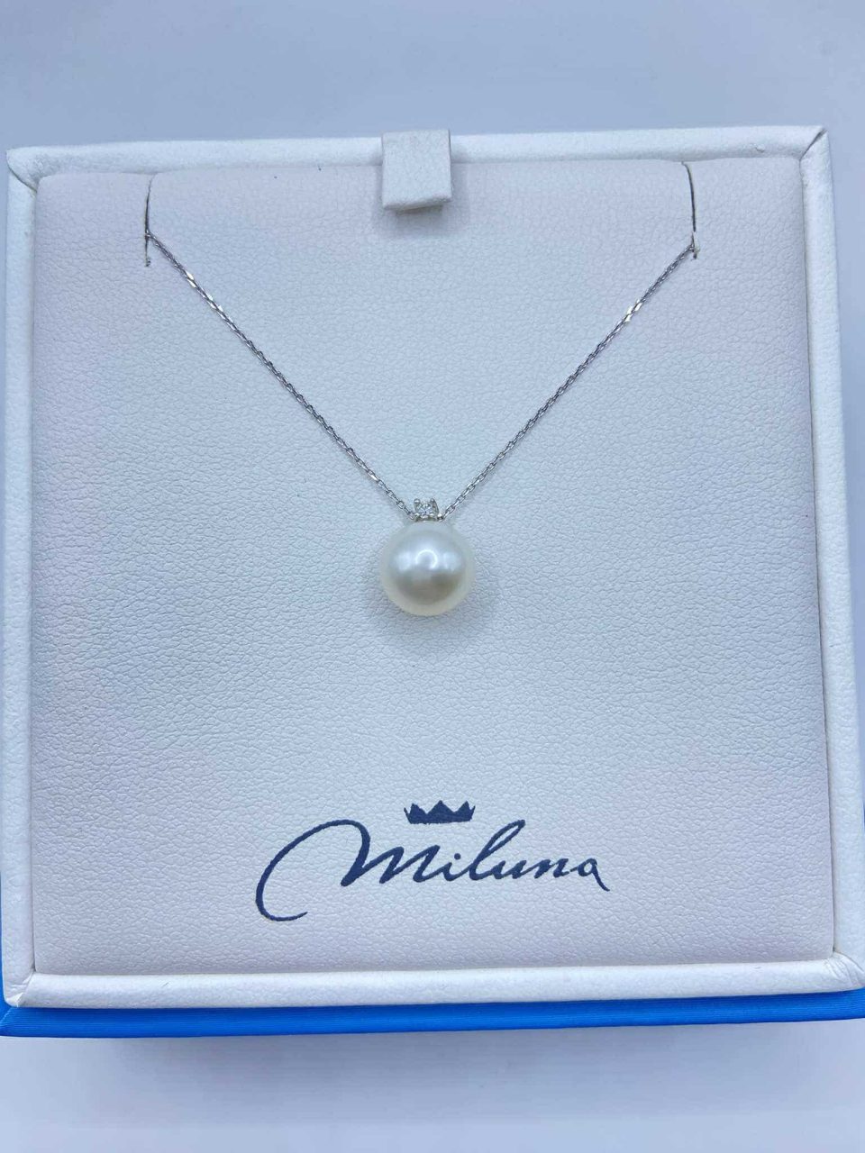 Collana Miluna in Oro 18KT 18KT con Perla 7,5-8 e Diamante