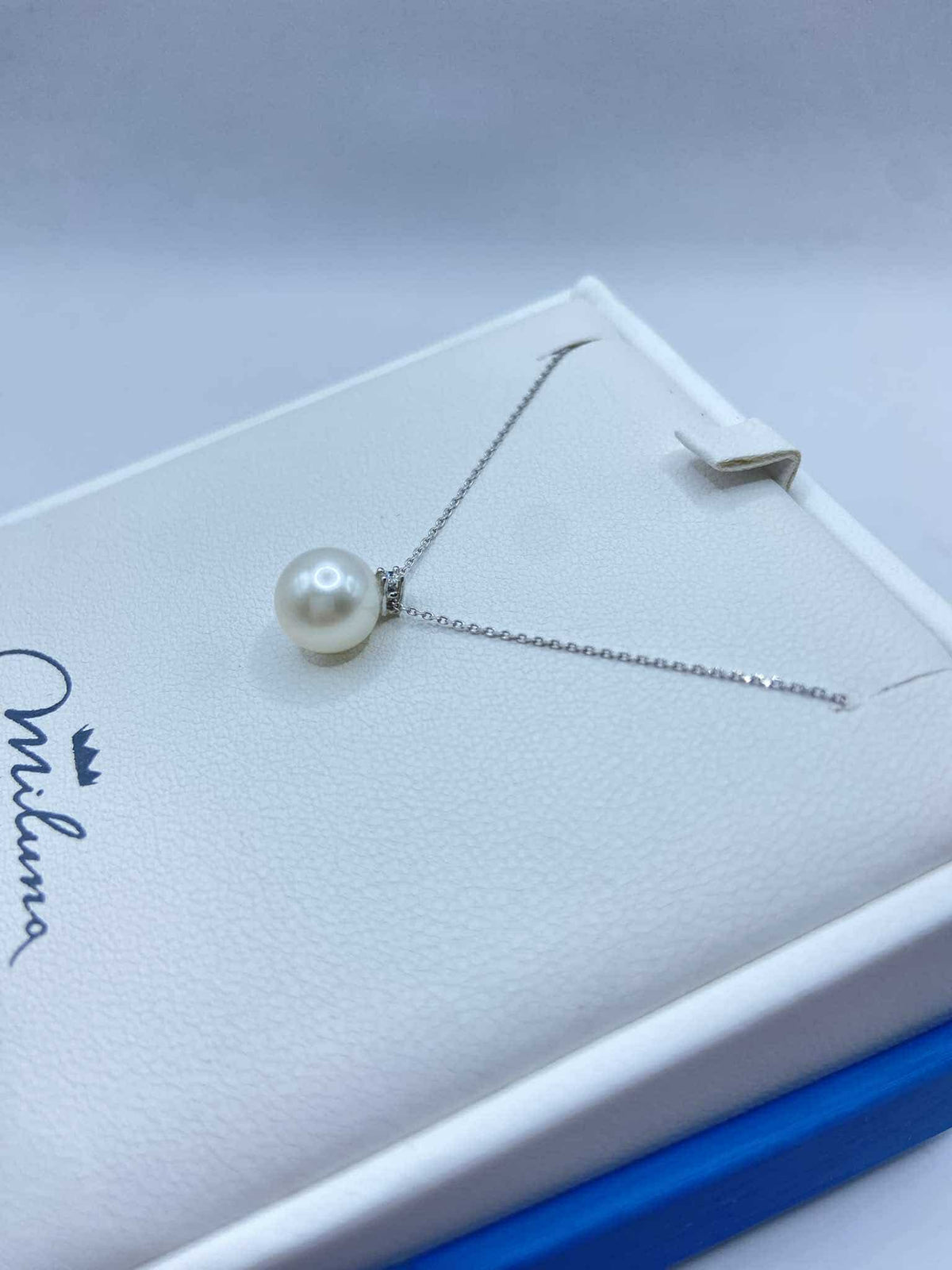Collana Miluna in Oro 18KT 18KT con Perla 7,5-8 e Diamante
