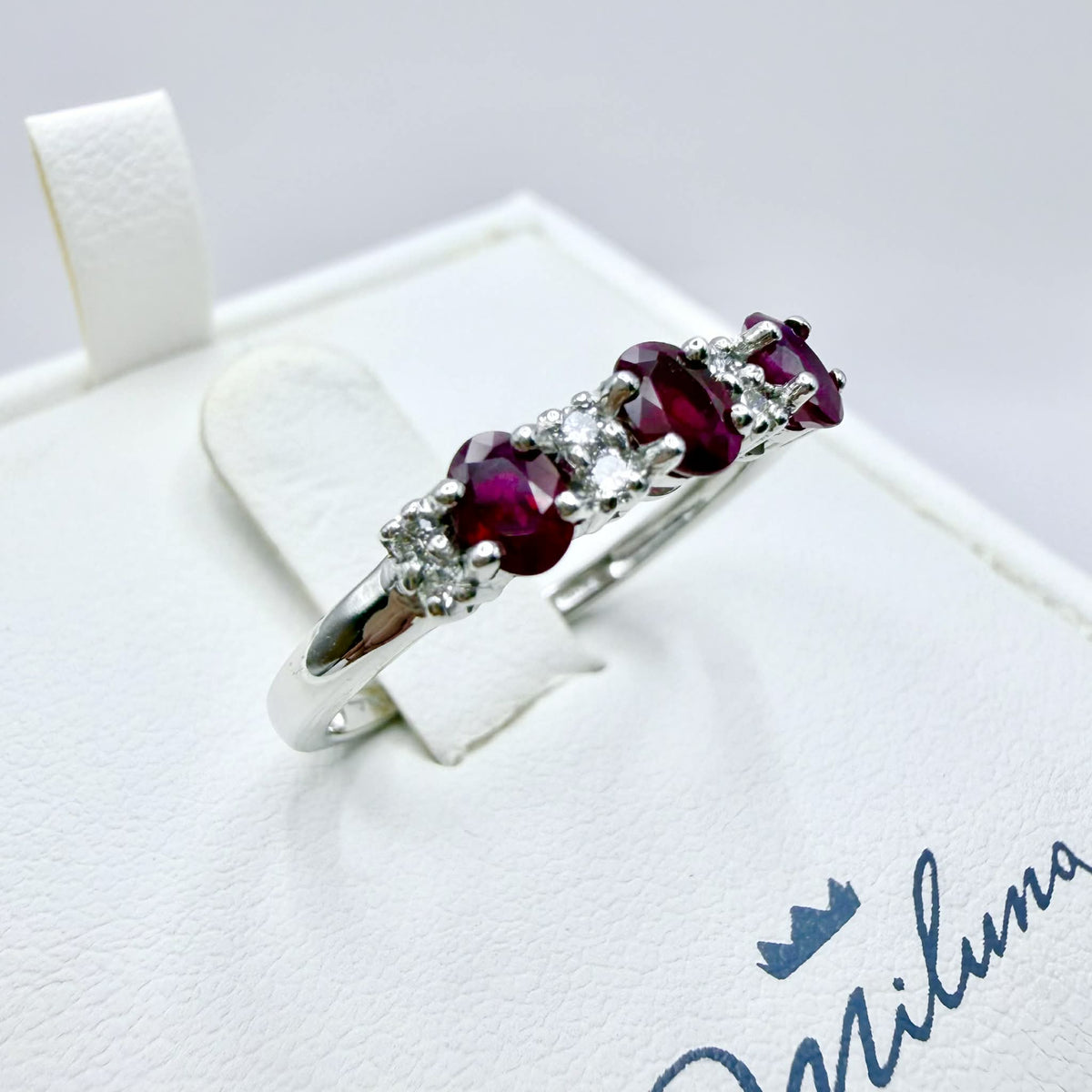 Anello Donna Miluna Trilogy in Oro 18KT con Rubini e Diamanti