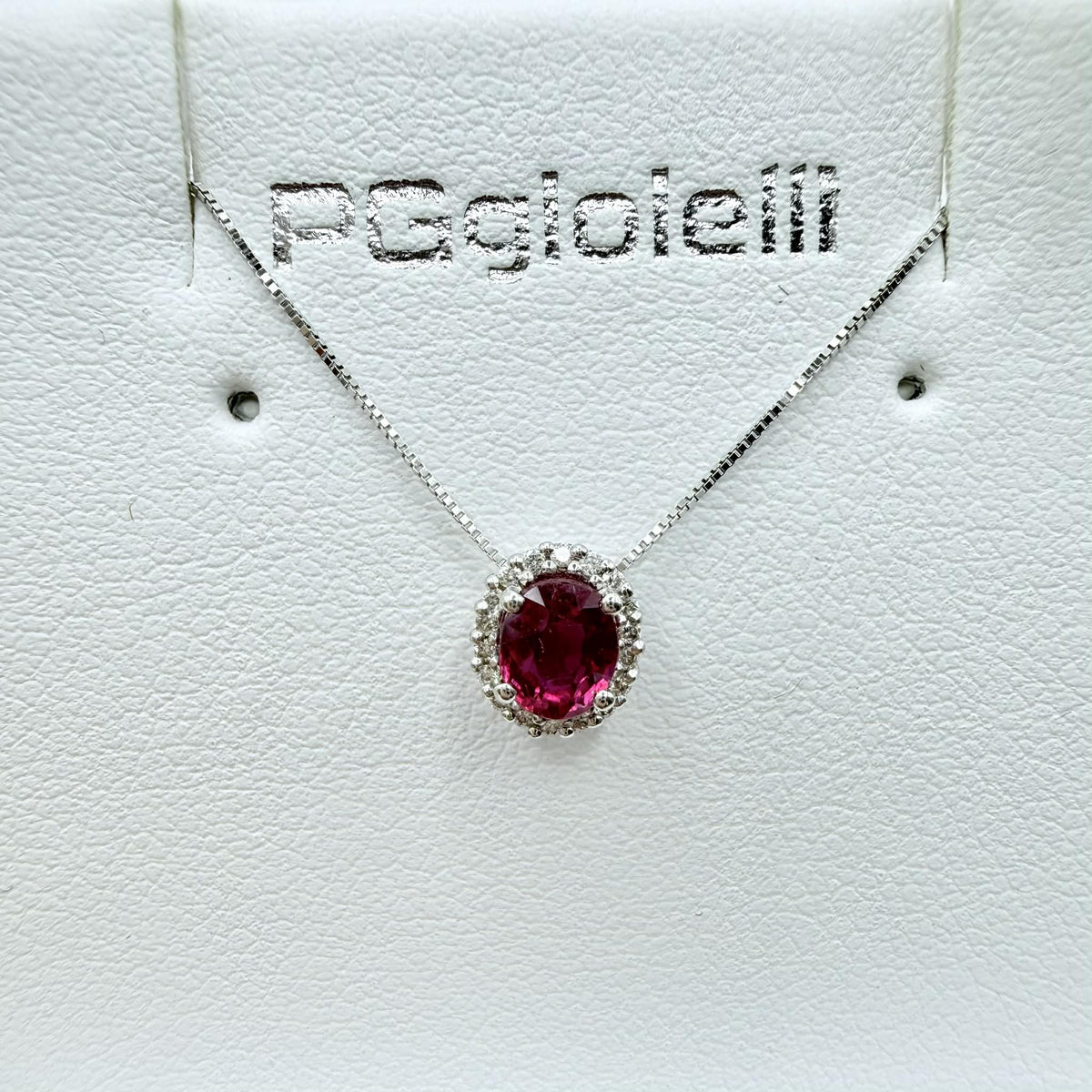 Collana Donna PG Gioielli con Rubino ct. 0,41 e Diamanti