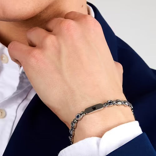 Bracciale Uomo Maserati in Acciaio e Zaffiri Lab Grown
