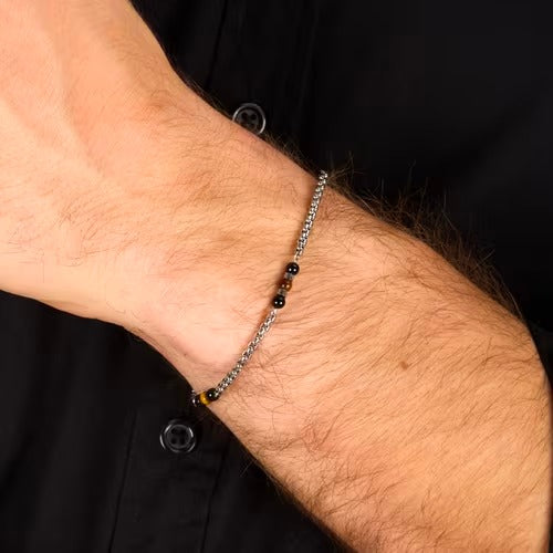 Bracciale Uomo Morellato Terra in Acciaio e Onice Nero