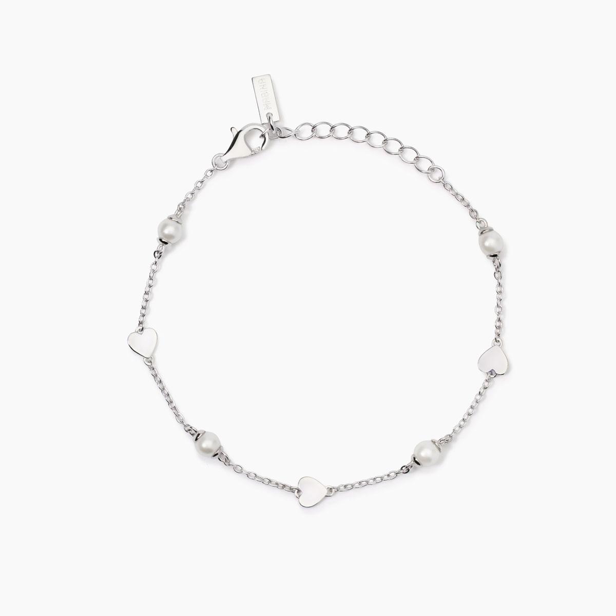 Bracciale Donna Mabina con Cuori in Argento e Perle