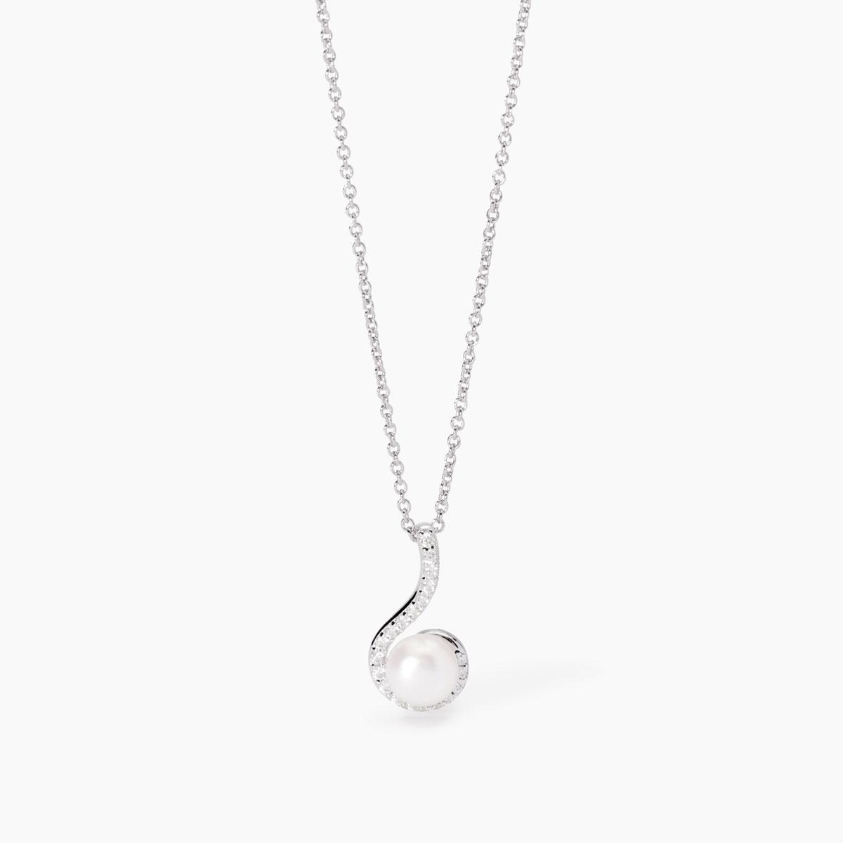 Collana Mabina Sinfonia in Argento con Perla e Zirconi