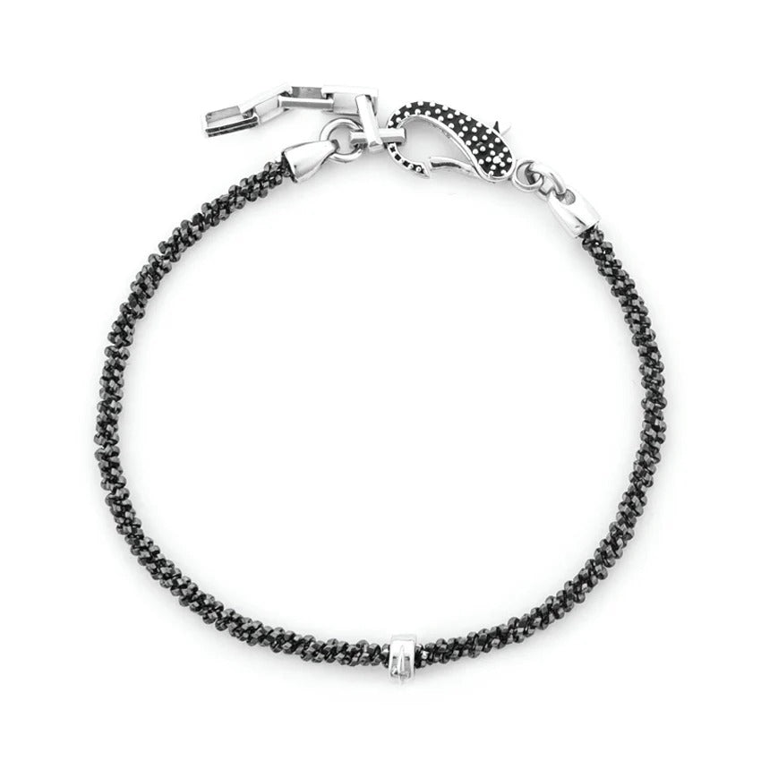 Bracciale Uomo Cesare Paciotti in Argento con Spinelli Neri