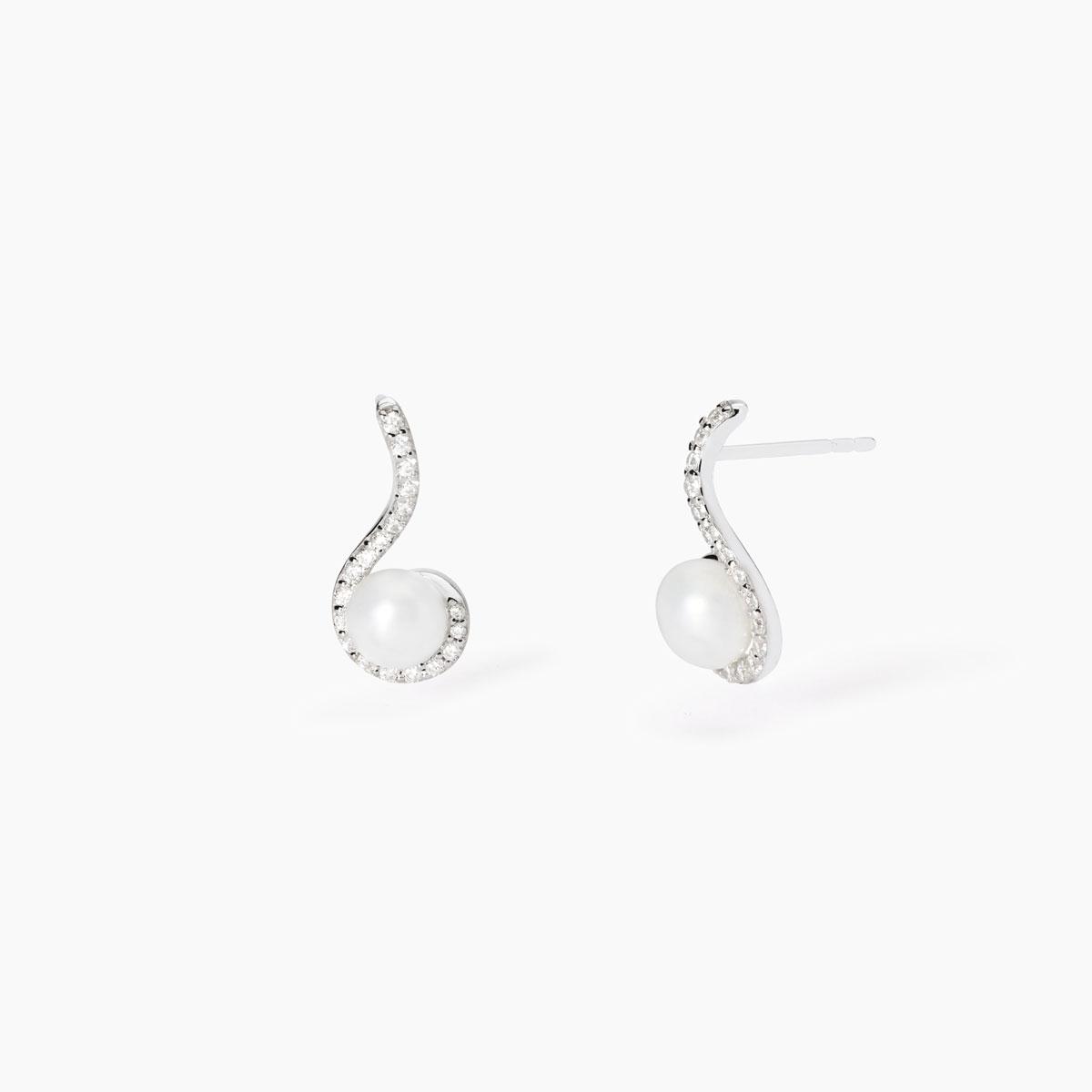 Orecchini Mabina Sinfonia in Argento con Perla e Zirconi