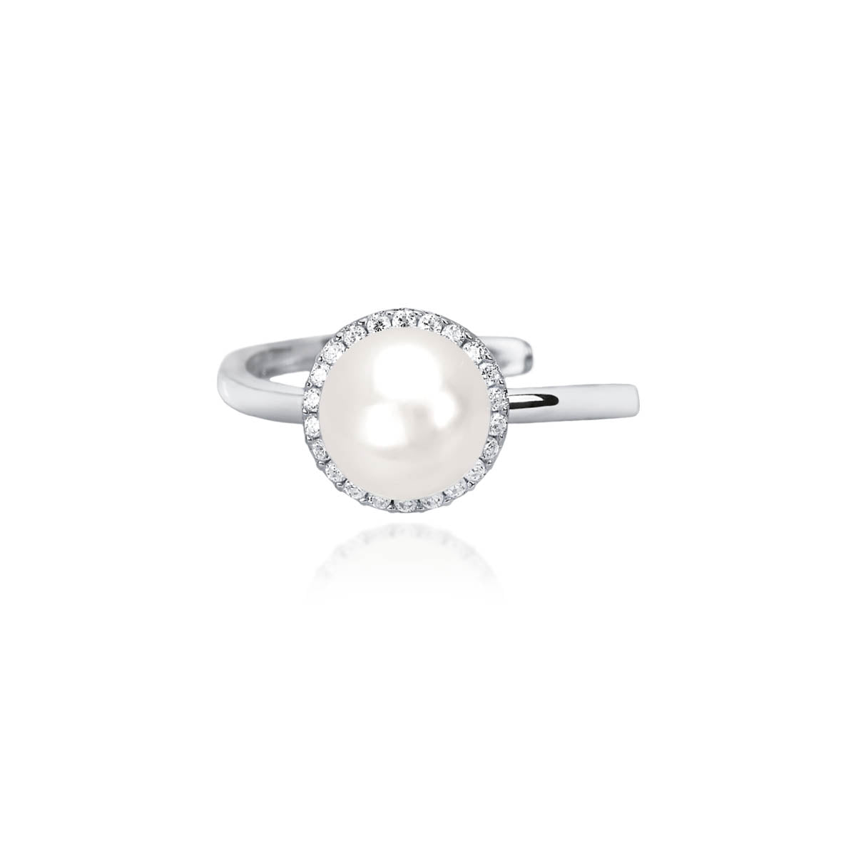 Anello Donna Mabin in Argento Zirconi e Perla Coltivata