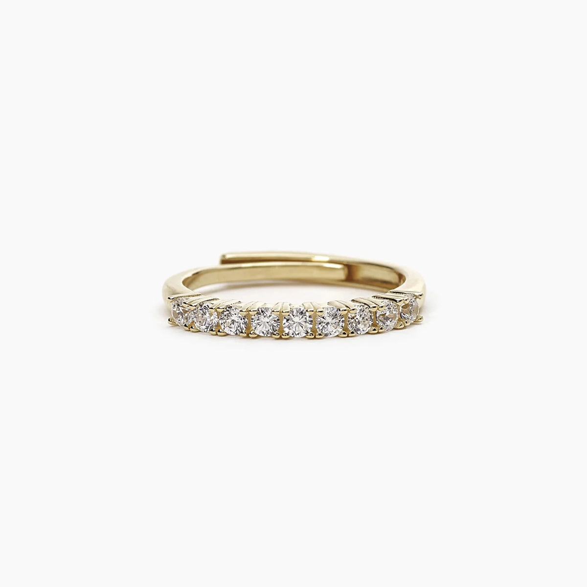 Anello Veretta a 7 Mabina in Argento Dorato e Zirconi