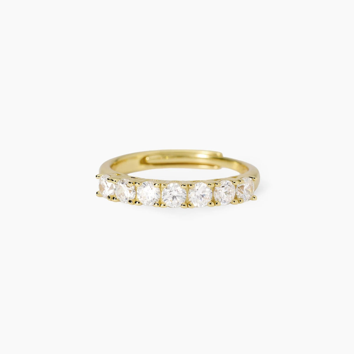 Anello Veretta a 7 Mabina in Argento Dorato e Zirconi