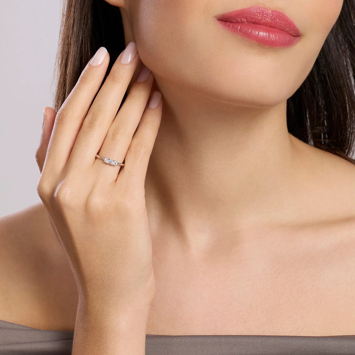 Anello Trilogy Mabina My Diamond in Argento e Diamanti Lab-grown ct. 0,27