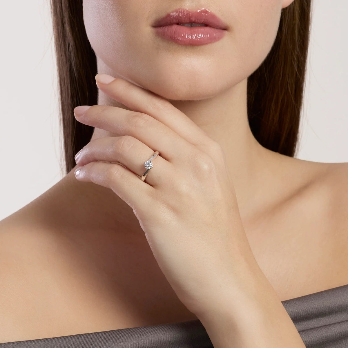 Anello Solitario Mabina My Diamond in Argento e Diamante Lab-grown Ct.0.33