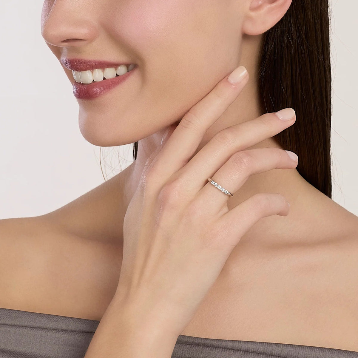 Anello Veretta a 5 Mabina My Diamond in Argento e Diamanti Lab-grown ct. 0,25