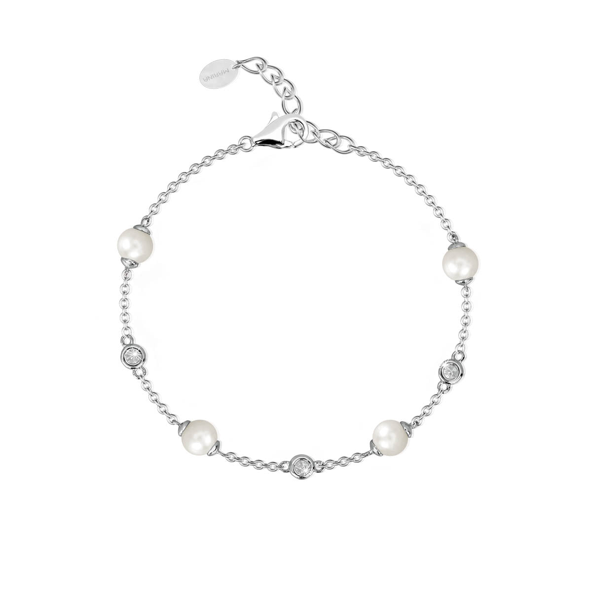 Bracciale Mabina in Argento, Zirconi e Perle coltivate