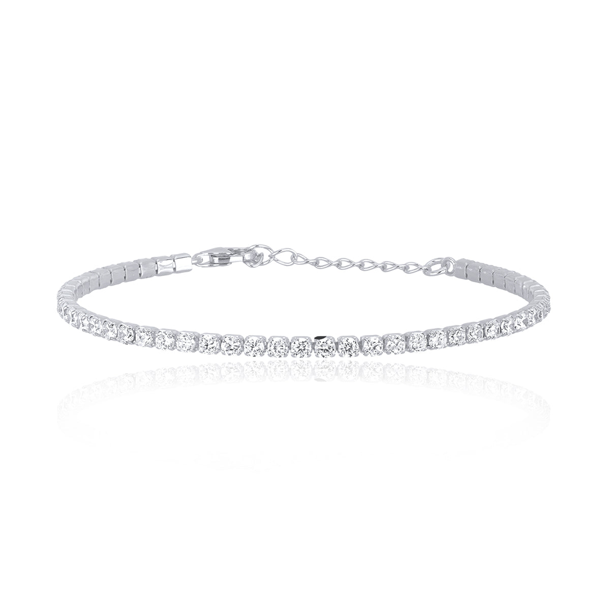 Braciale Tennis Mabina da Donna in Argento e Zirconi