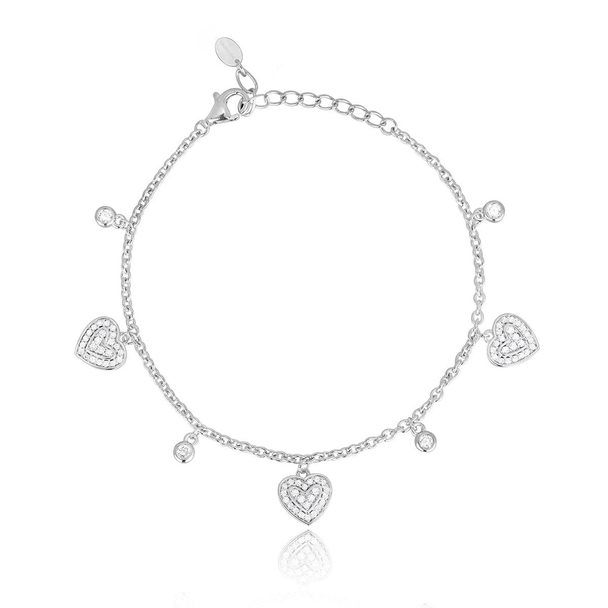 Bracciale Donna Mabina con Cuori in Argento e Zirconi