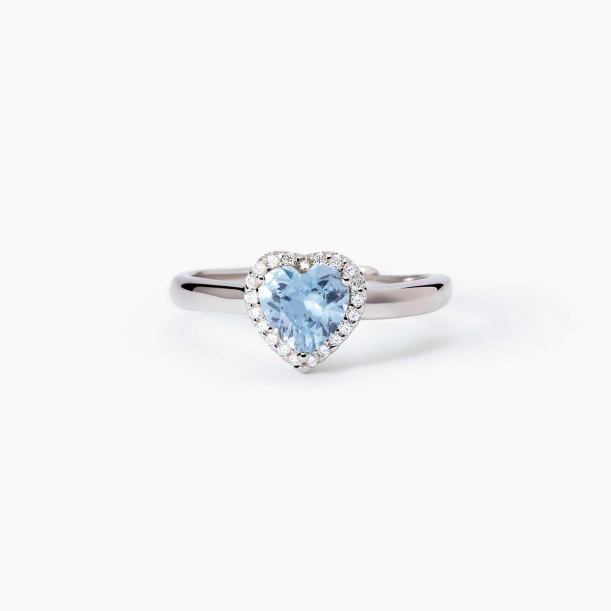 Anello Solitario a Cuore Mabina in Argento e Zircone