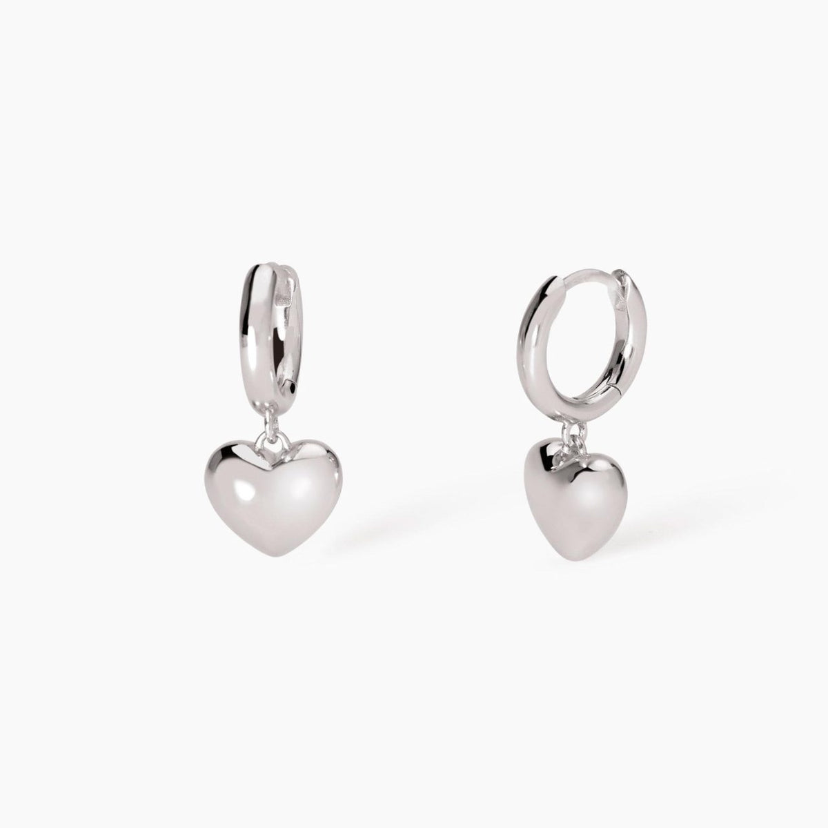 Orecchini a Cerchio Mabina in Argento con Pendente a Cuore