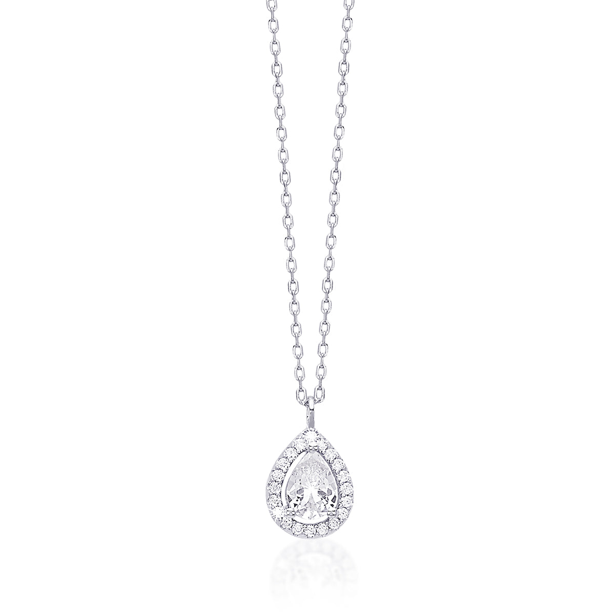 Collana Donna Mabina a Goccia in Argento e Zirconi