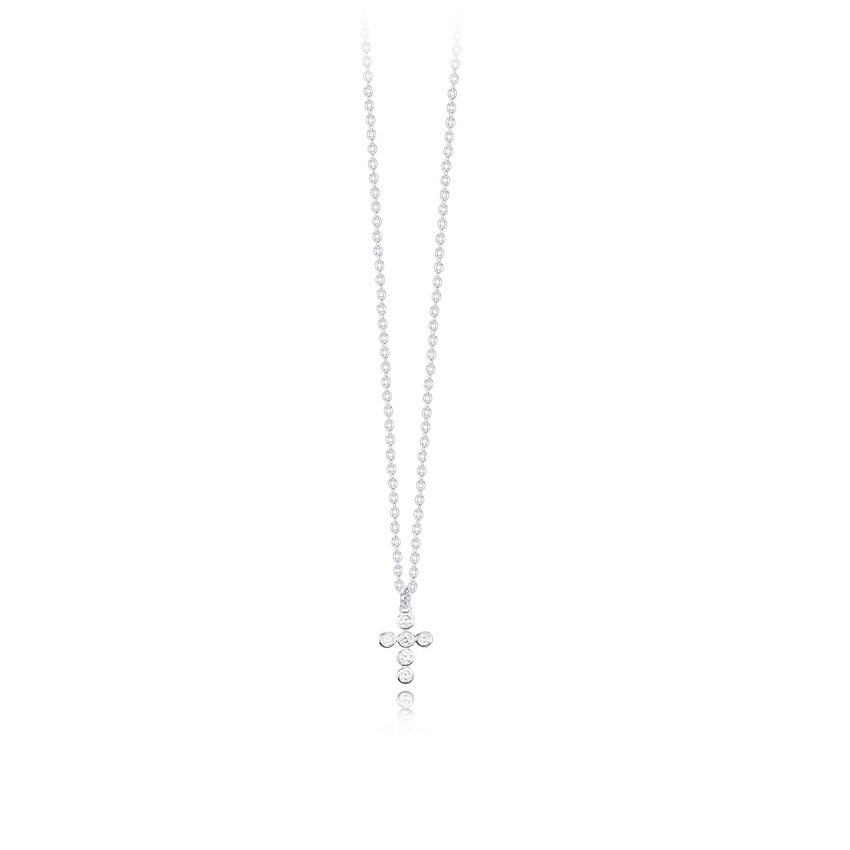 Collana donna mabina in Argento 925 e Zirconi simbolo croce