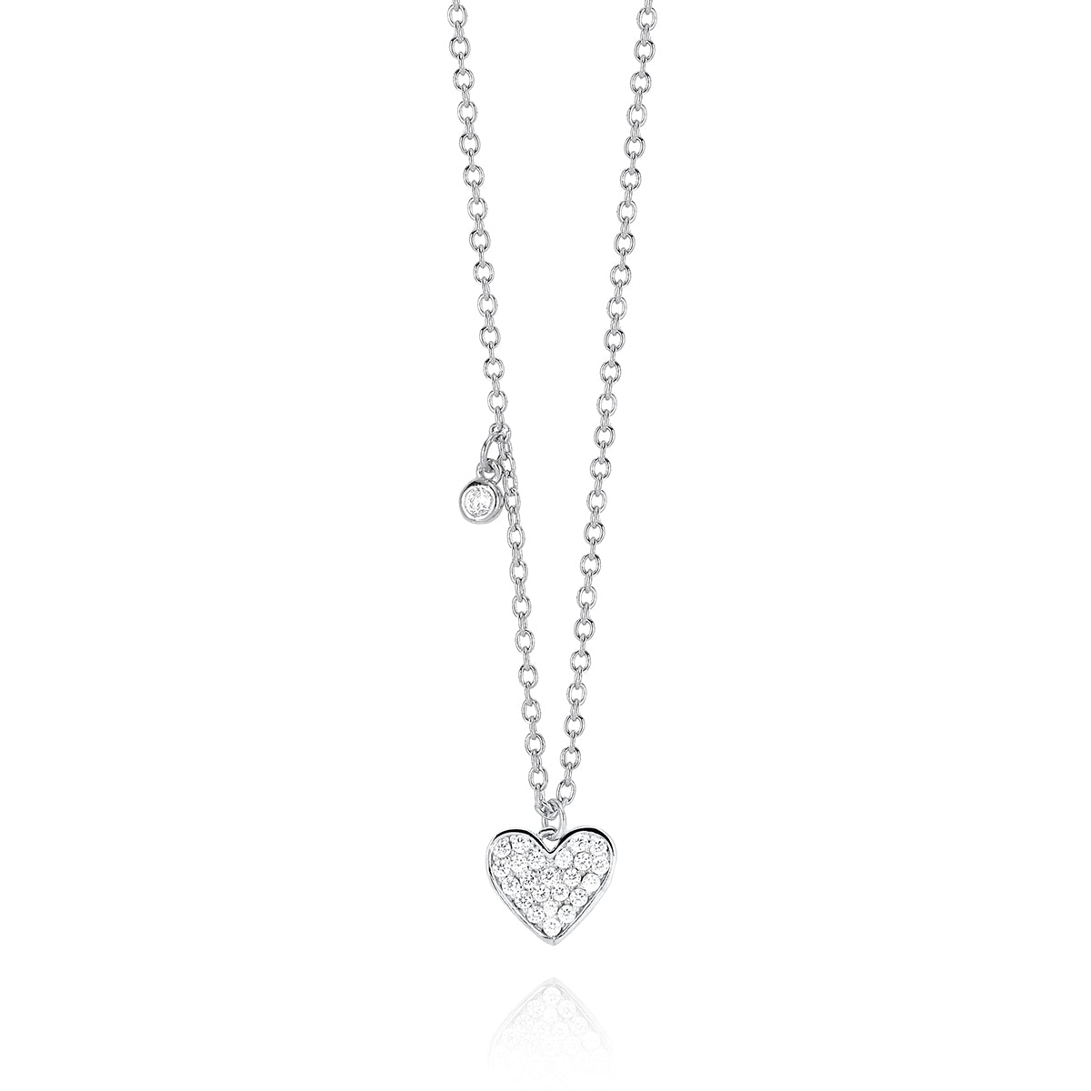 Collana Donna Mabina Cuore in Argento e Zirconi