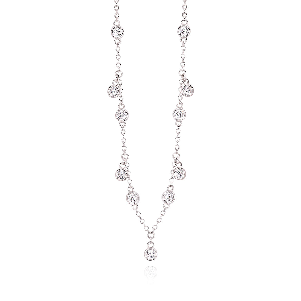 Collana Donna Mabina in Argento e Zirconi con Punto Luce Pendenti