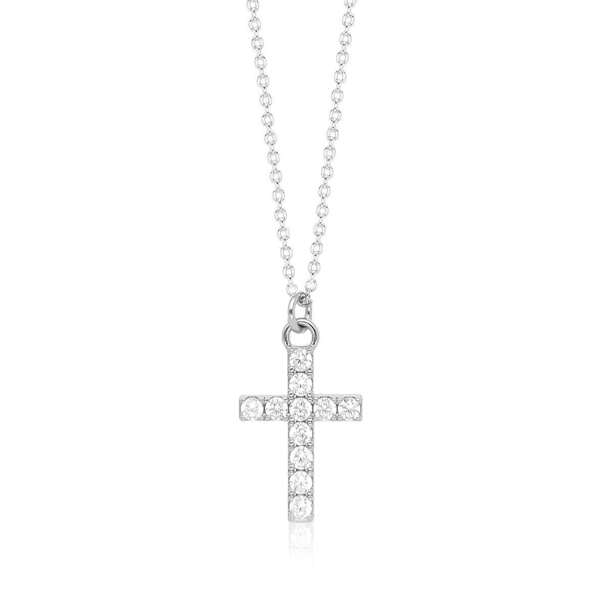 Collana Donna Mabina Croce in Argento e Zirconi