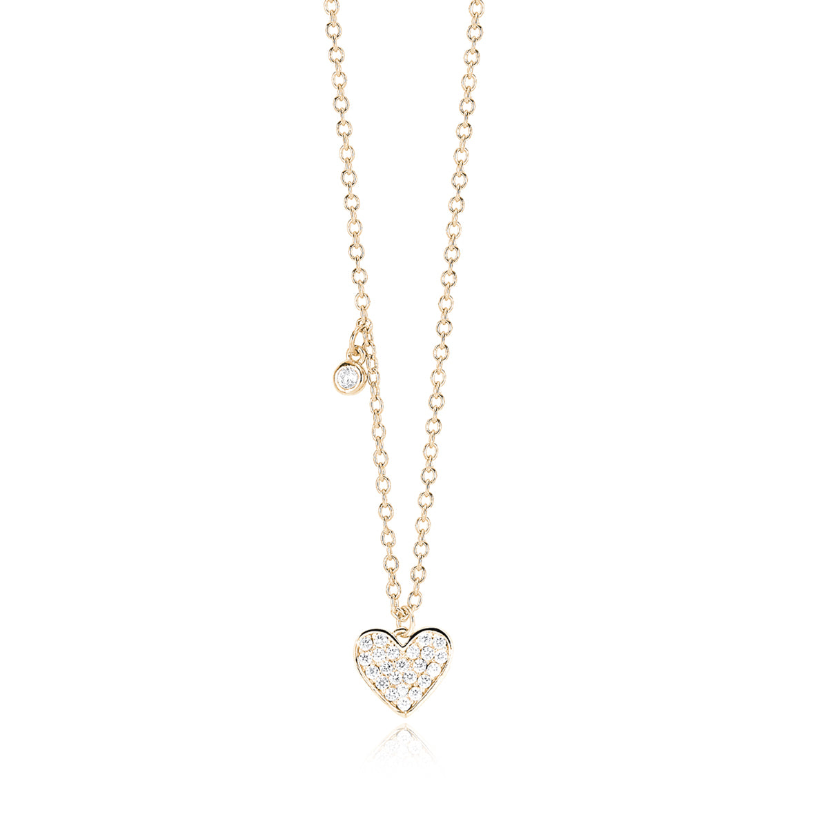 Collana Donna Mabina Argento Dorato e Zirconi con Cuore