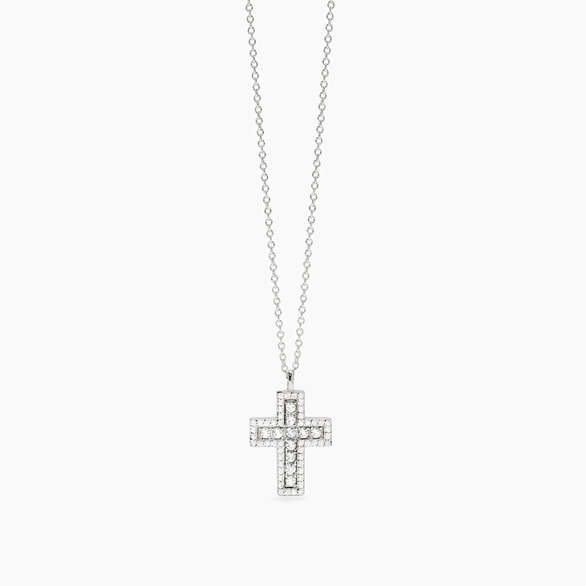 Collana con Croce Mabina in Argento e Zirconi