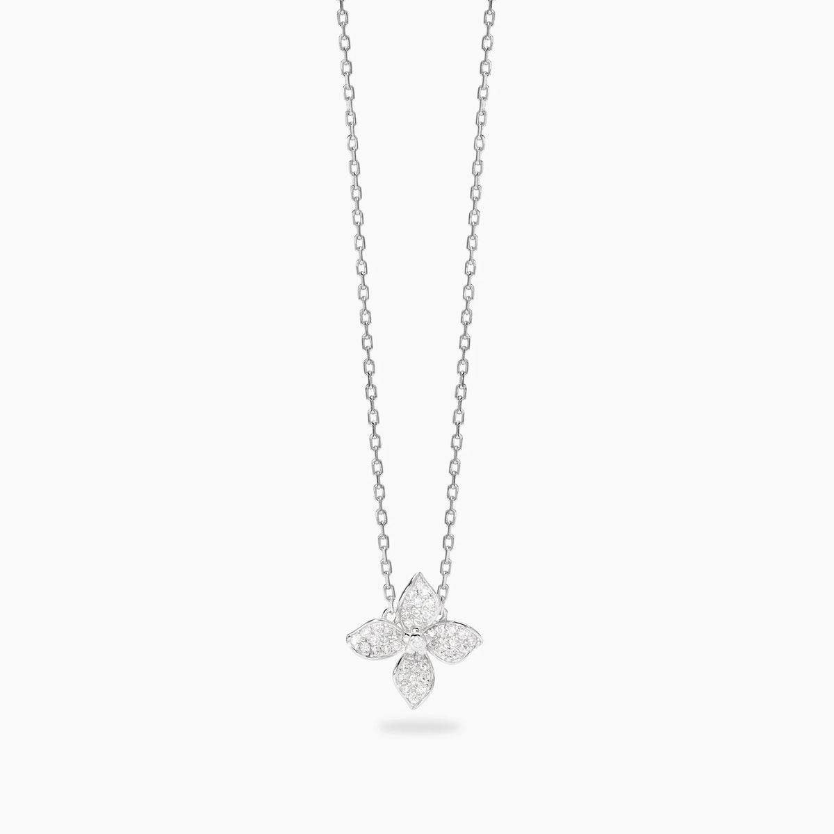Collana Mabina con Fiore in Argento e Zirconi