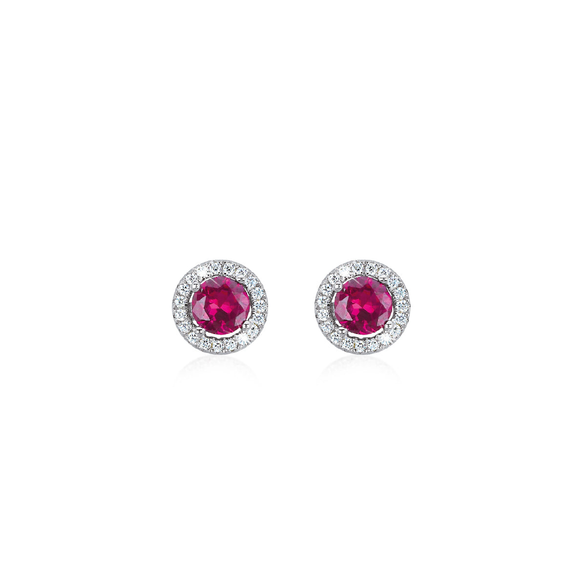 Orecchini donna Mabina in Argento 925, Zirconi e Rubini Sintetici
