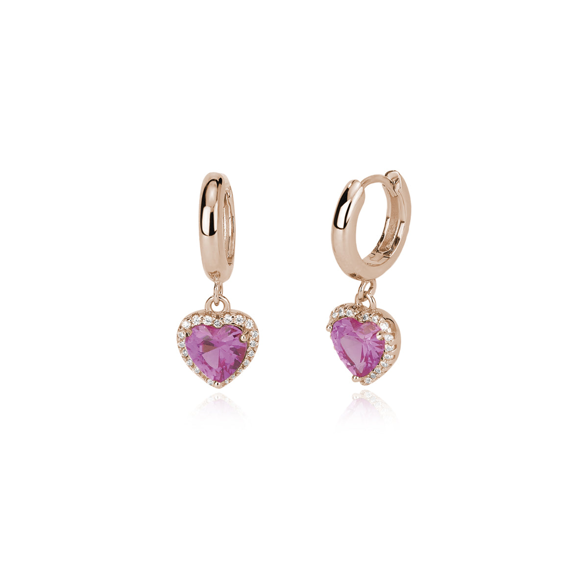 Orecchini Mabina con Pendente in Argento Rosè e Zirconi