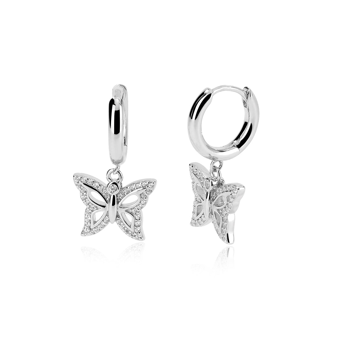 Orecchini Donna Mabina con Farfalla in Argento e Zirconi