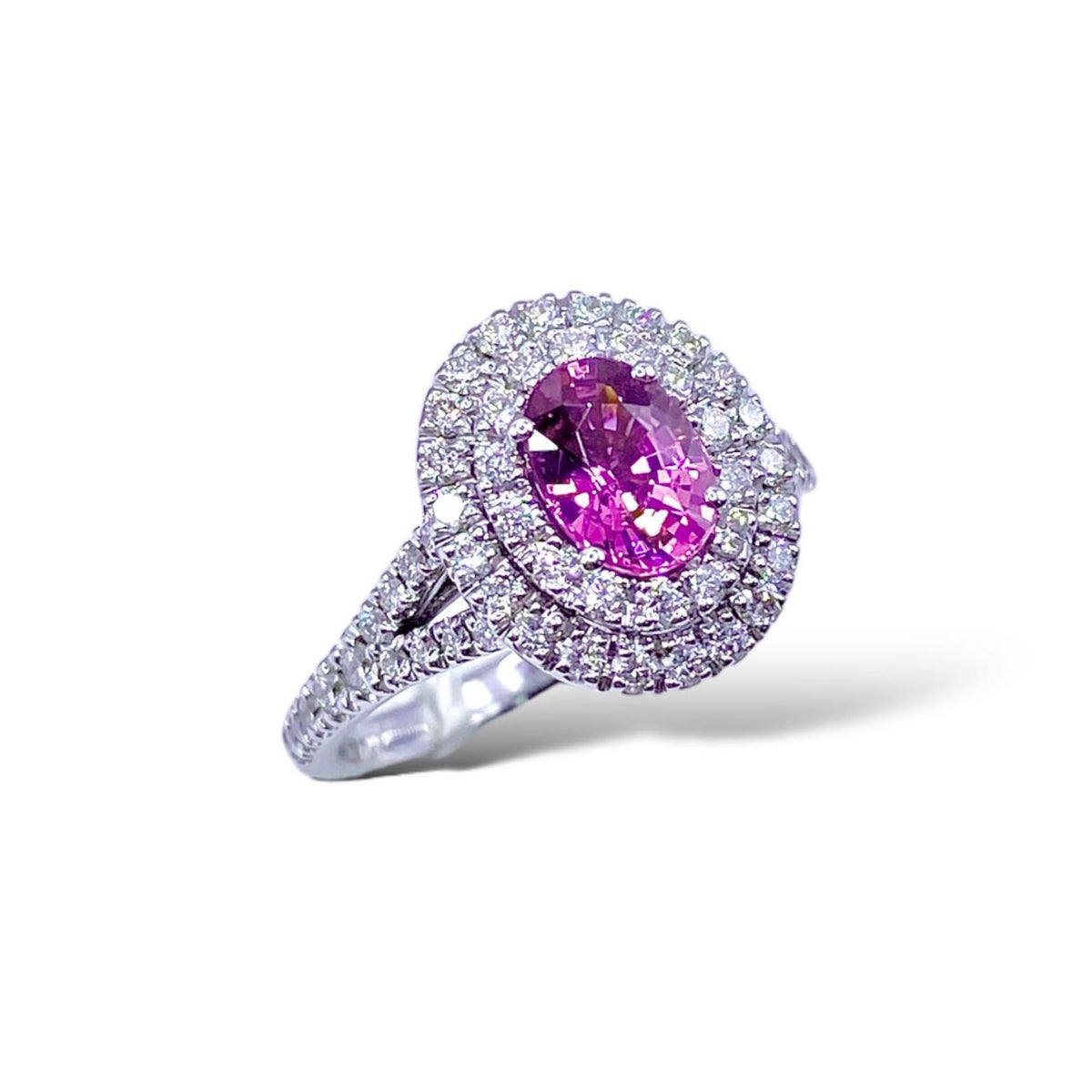 Anello Donna Crivelli con Zaffiro Rosa Ct 1.12 e Diamanti