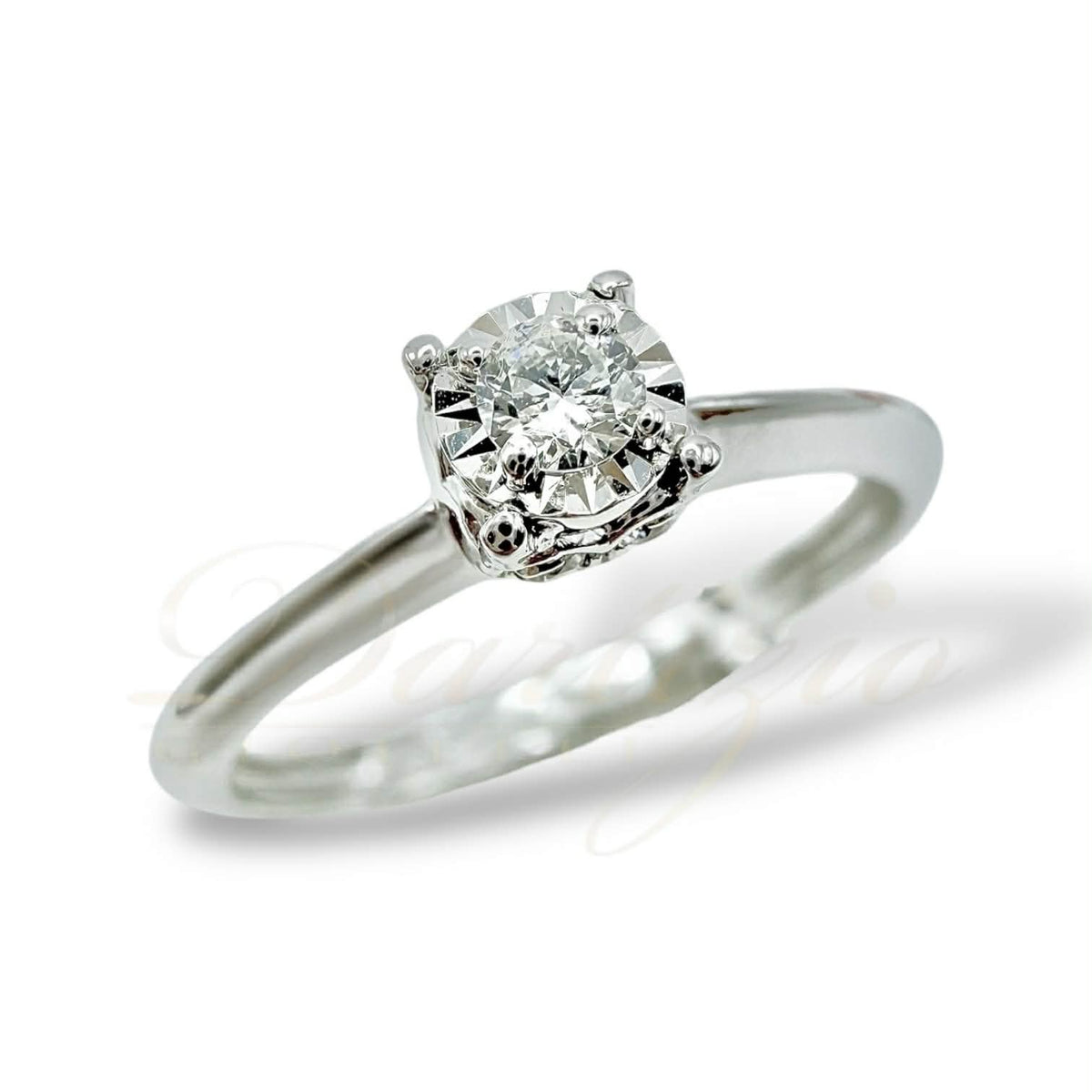 Anello Solitario Donna Oro 18KT con Diamante Ct 0.08