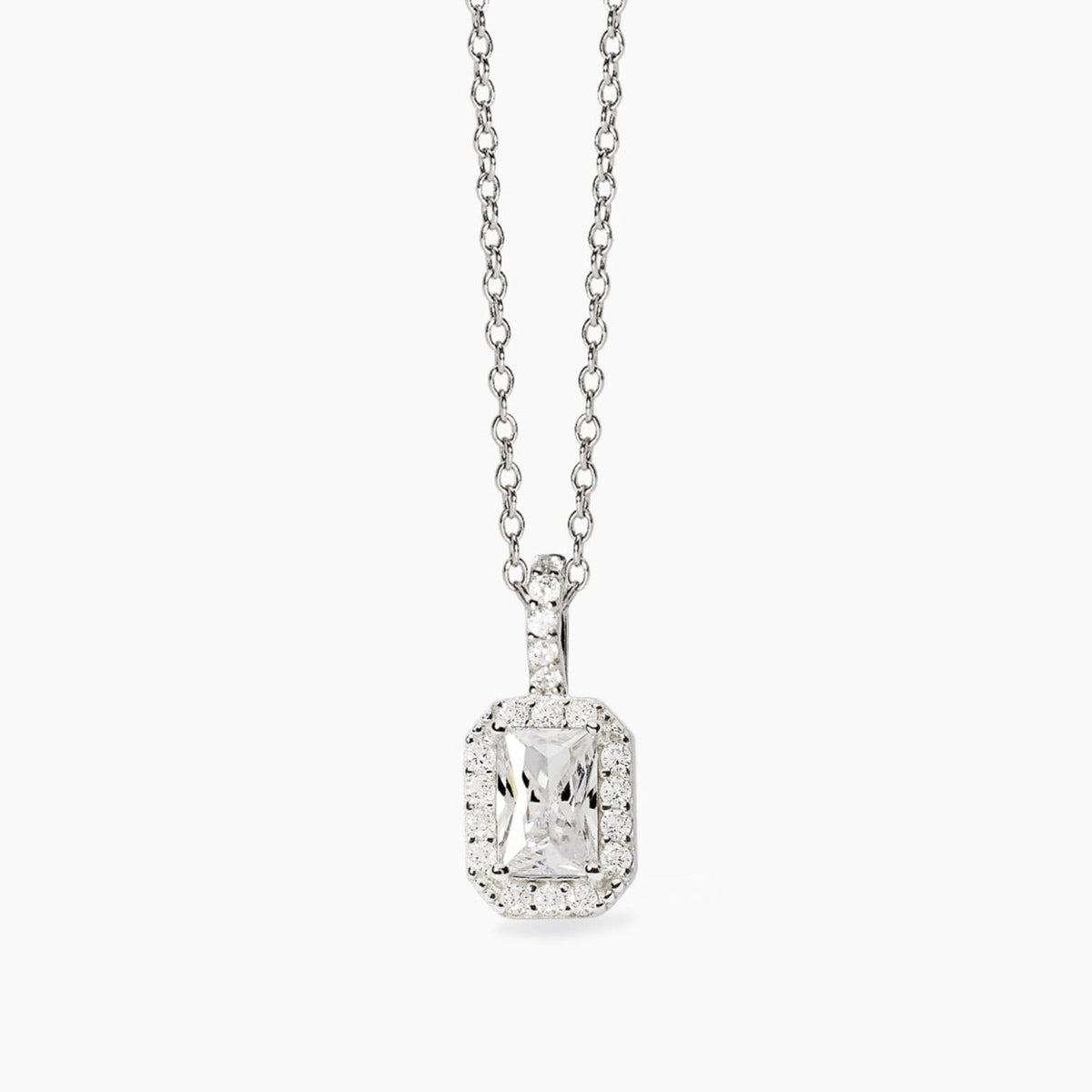 Collana Donna Mabina in Argento e Zircone Bianco Ottagonale
