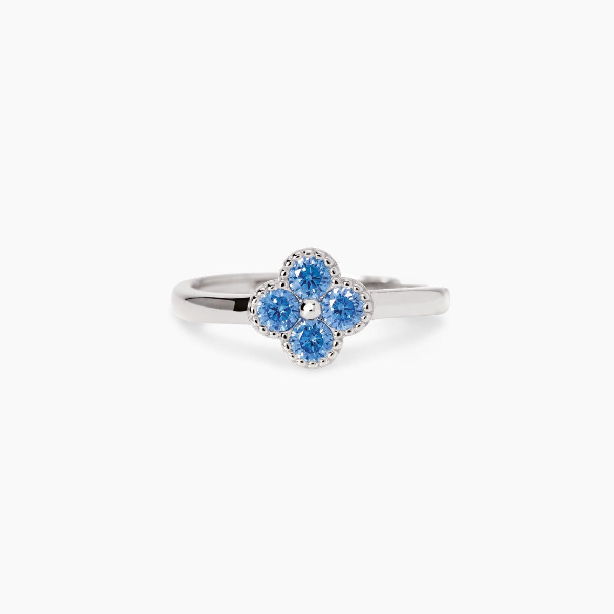 Anello Mabina in Argento con Zirconi Azzurri