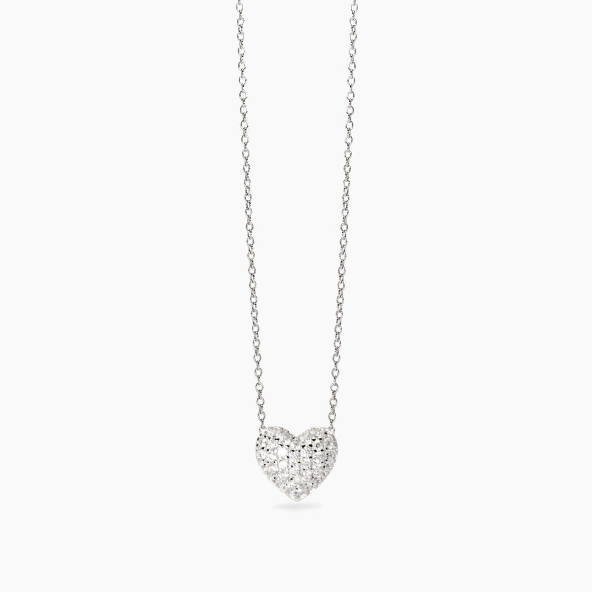 Collana Donna Mabina con Cuore in Argento e Zirconi