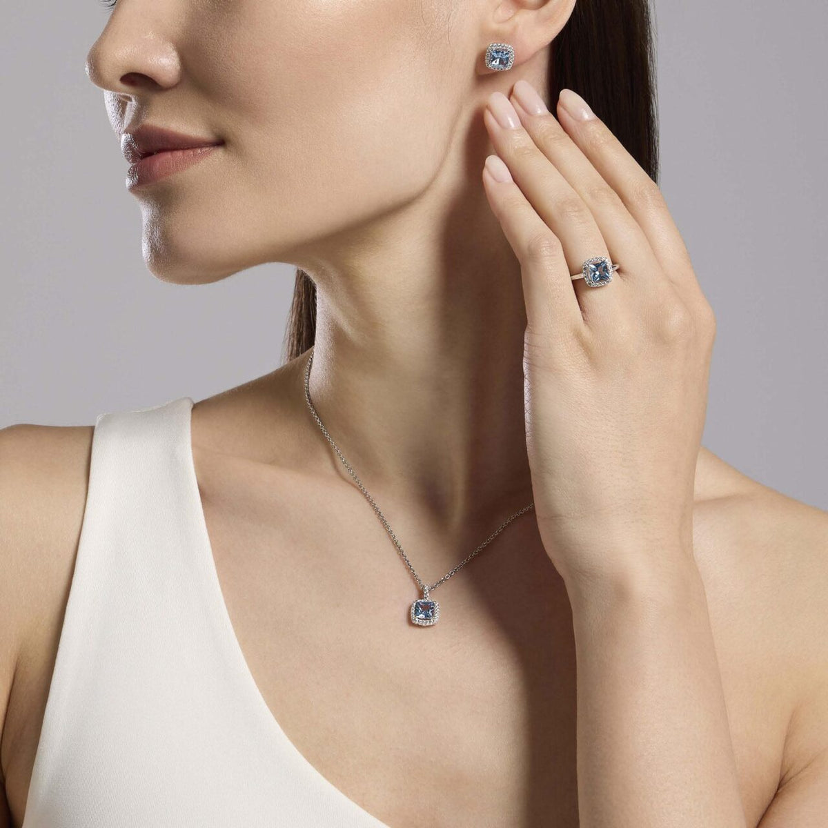 Collana Collana Donna Mabina in Agento con Zirconi