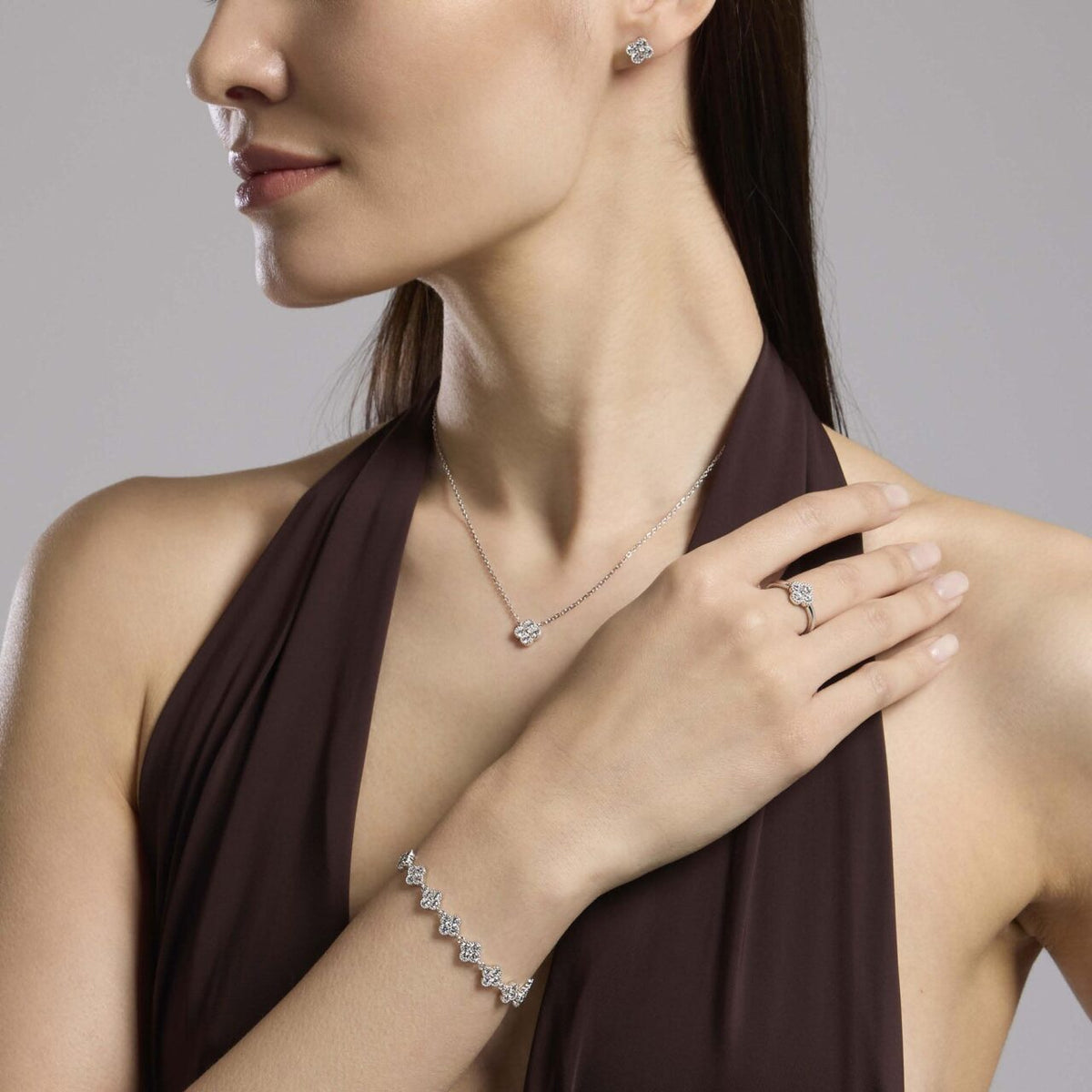 Orecchini Donna Mabina in Argento e Zircone Bianco