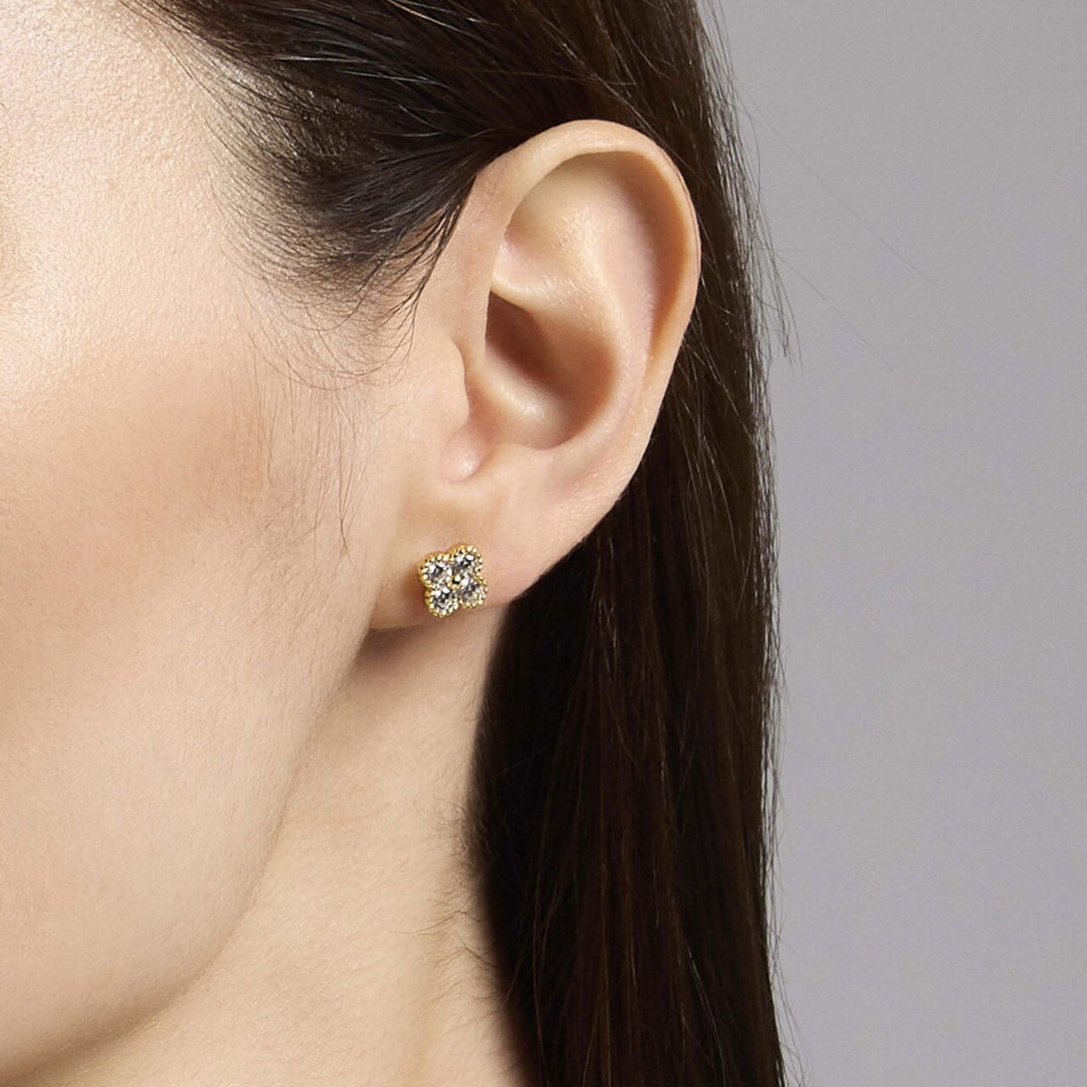Orecchini Donna Mabina in Argento Dorato e Zircone Bianco