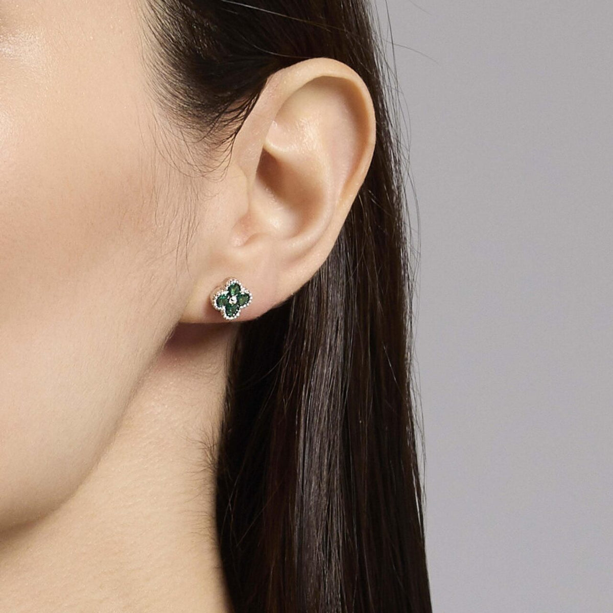 Orecchini Donna Mabina in Argento e Smeraldo Sintetico