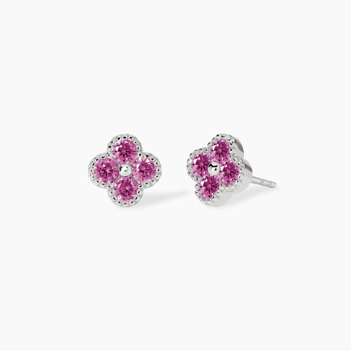 Orecchini Donna Mabina in Argento e Tormalina Rosa Sintetica