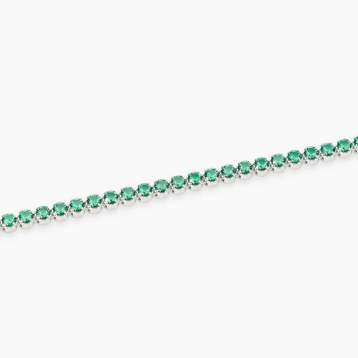 Bracciale Tennis Donna Mabina in Argento e Zirconi Verdi
